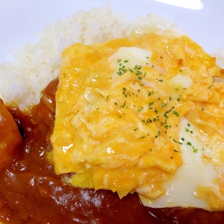 残ったカレーで☆とろとろスクランブルエッグカレー